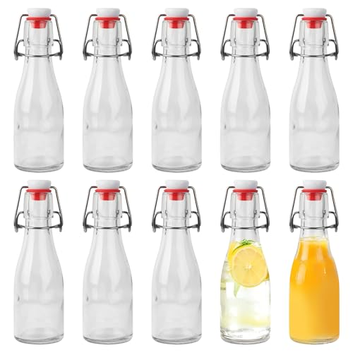 Nuangoo 10 Stück 150ml mit Bügelverschluss, Glasflaschen zum Befüllen,Kleine Flaschen zum Befüllen,Wiederverwendbare Flaschen zum Selbstbefüllen, für Saft, Öl & Essig von Nuangoo