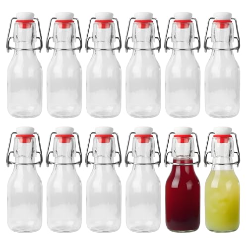 Nuangoo 12 Stück 100ml mit Bügelverschluss, Glasflaschen zum Befüllen,Kleine Flaschen zum Befüllen,Wiederverwendbare Flaschen zum Selbstbefüllen, für Saft, Öl & Essig von Nuangoo