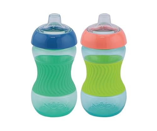 Nûby - 2-Pack Mini Cup - Trinklernbecher für Kinder mit Griffmulde aus Silikon – Trinkbecher für Baby - BPA-frei - 2 Stücke Blau & Grün - 180ml – 4+ Monate Nûby - 2-Pack Mini Cup - Trinklernbecher für Kinder mit Griffmulde aus Silikon – Trinkbecher für Baby - BPA-frei - 2 Stücke Blau & Grün - 180ml – 4+ Monate von Nuby