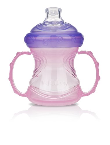 Nuby ID9895PINK Auslaufsichere Trinklerntasse 4 in 1, pink von Nuby