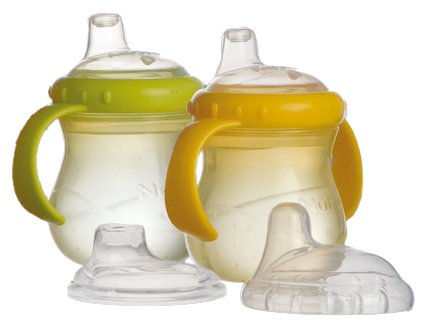 Nuby - ID99342 – Set mit 2 Bechern aus Polypropylen – 295 ml – Gelb und Grün von Nuby