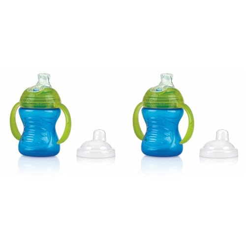 Nuby Swirl Becher, auslaufsicher, Blau - 6 m+ (Packung mit 2) von Nuby