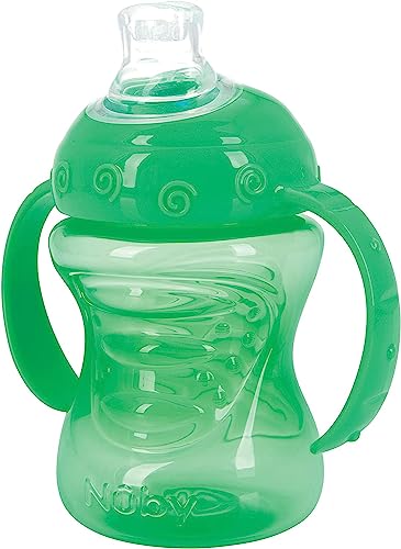 Nuby Trinkbecher mit zwei Griffen, auslaufsicher, 237 ml, Grün, 1 Packung von Nuby