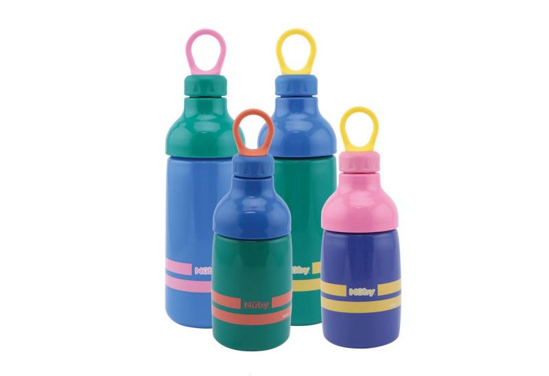 Nuby Trinkflasche Bundle, mit praktischer Silikonschlaufe von Nuby