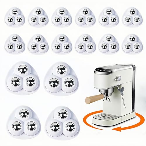 16 Stück Mini Kugelrollen Möbelrollen Mini Möbelrollen 360 Grad Universalrad Selbstklebendes Metallkugeln 3 Rollen,Plastik Laufrollen für Mülleimer,Aufbewahrungsboxen(weiß) von Nucalt