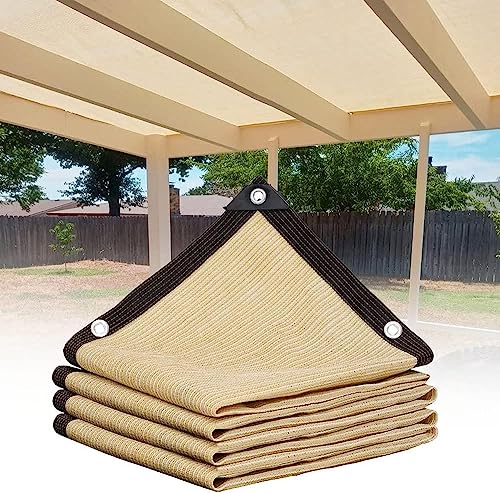 2m×3m Shade Nets Schattiernetz Mit ösen Rechteckige Sonnensegel, Geeignet Zur Beschattung/Wärmeisolierung/Uv-Schutz In Gärten, Innenhöfen, Greenhouse Fence Kennel Camping Beige von Nucalt
