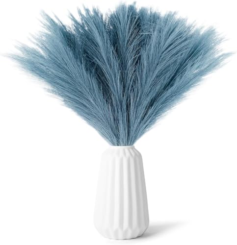 Künstlicher Pampasgras 30 Stücke Pampasgras Getrocknet, Deko Trockenblumen Deko, Trockenblumen Deko, Kleine Flauschige künstliche Blumen für Boho Home Decor（Blau） von Nucalt