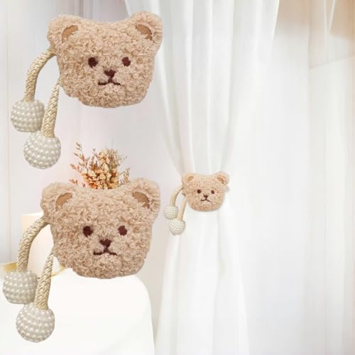 Vorhang Raffhalter Vorhang Raffhalter Kinderzimmer 2 Stück Cartoon Tiere Gardinenclips, Niedliche Vorhanghalter Seil, Vorhang Halter Clips für Schlafzimmer Kinderzimmer Deko von Nucalt