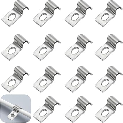 cable clips 50 stück metall kabelclips 3 mm Verdickter 304 Edelstahl Cable Clips Rohrschellen U Förmiges Einzelloch Kabel Befestigung Wand Zur Befestigung von Kabeln, Drähten und Rohren von Nucalt