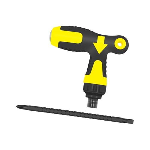 Multifunktions-Ratschen-Schraubendreher, T-Typ, rutschfest, multifunktional, Doppelzweck-Teleskop-Handreparaturschraubendreher von Nucelit