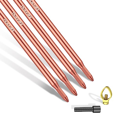 Nucraft Tiefenerder Erder Erdung Staberder, Ø20mm *4M SET Kohlenstoffstahl,0.2MM Rotkupfer Beschichtung mit Klemm von Nucraft