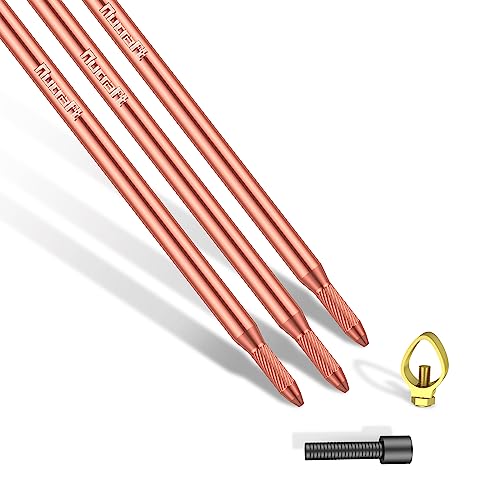 Nucraft Tiefenerder Erder Erdung Staberder, Ø17.2mm *3M SET Kohlenstoffstahl,0.2MM Rotkupfer Beschichtung mit Klemm von Nucraft