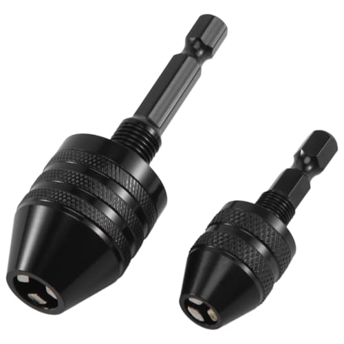 Nudiuhis 2 StüCk SchlüSsellos Bohr Futter mit Sechskant Schaft, Schraubendreher Konverter Bohr Adapter Schnell Wechseln Bohrer Bits Werkzeug (0,6-8 Mm, 0,3-3,6 Mm) von Nudiuhis