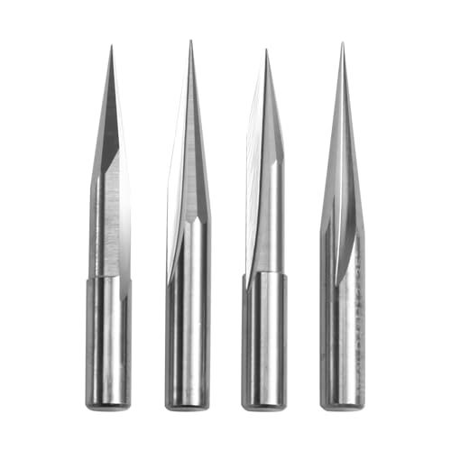 Nudiuhis 4PCS 6mm Schaft Gravierfräser Werkzeug für Holzschnitzwerkzeug für Acrylholz MDF von Nudiuhis