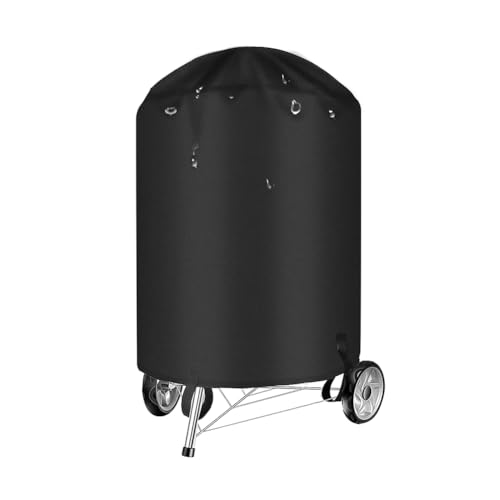Nudiuhis Grillabdeckung für 22-Holzkohle-Kugelgrill Outdoor wasserdichte BBQ-Abdeckung für 22-Holzkohle-Kugelgrills Schwarz von Nudiuhis
