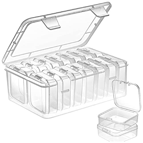 Nudiuhis Kleine Aufbewahrungsbox mit Deckel Kleine Kunststoff-Klarsichtbox Kunststoff-Aufbewahrungsbox Leere Mini-Organizer für Kleine GegenstäNde von Nudiuhis