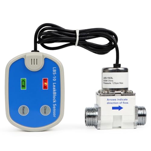 Nudiuhis Leckage-Detektor Wasserfilter HM Leckagealarm mit Schutzventil Wasserrohr-Leckagedetektor Automatische Abschaltung von Nudiuhis