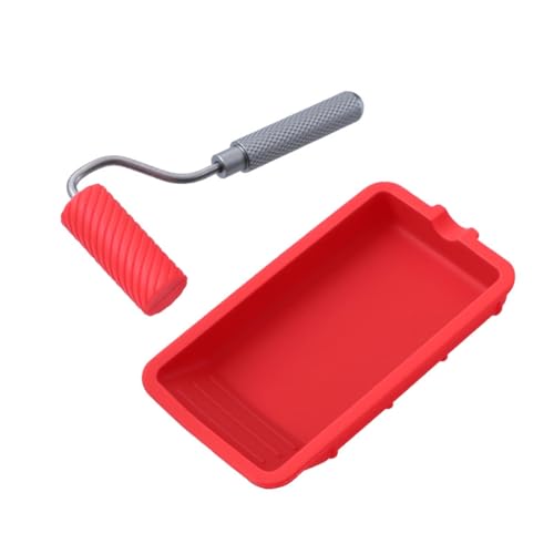 Nudiuhis Mini-Silikon-Farbrollen-Mal- und Dekorationsset 48 mm Kleine Farbrollenwanne für Wandmalerei Reparaturpinsel von Nudiuhis