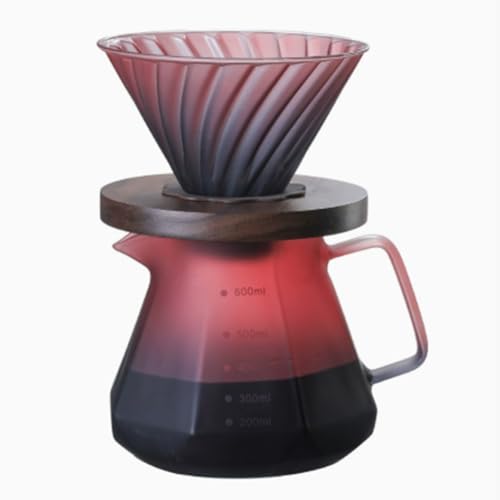Nudiuhis Pour-Over Kaffeemaschinenset Aus Borosilikatglas mit Walnusshandgriff, Hochwertig, Luxuriös, Handgefertigt von Nudiuhis