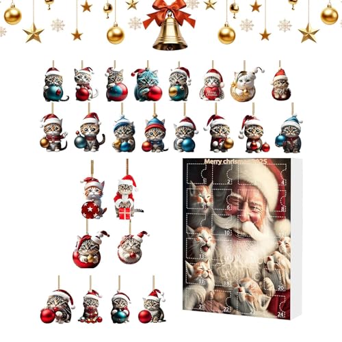 Nudorpn Adventskalender Weihnachten Katze 2025 Adventskalender Spielzeug für Kinder Festlich Deko Mädchen Kinder Freundin Schwester Geschenk von Nudorpn