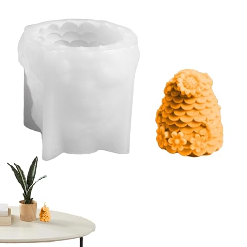 Nudorpn Bienenzylinder-Silikonform, Honigkamm-Silikonform - Zylinderseifenform Silikonform Kerzenform | Heimdekoration aus Kunstharz für die von Nudorpn