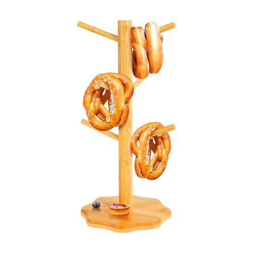 Nudorpn Brezelständer aus Holz, 6-Säuliger Brezenständer in Baumform Wursthalter Donutständer für Theken Präsentation in Küchen Restaurants Cafés Bars Hotels und Zuhause Nudorpn Brezelständer aus Holz, 6-Säuliger Brezenständer in Baumform Wursthalter Donutständer für Theken Präsentation in Küchen Restaurants Cafés Bars Hotels und Zuhause von Nudorpn