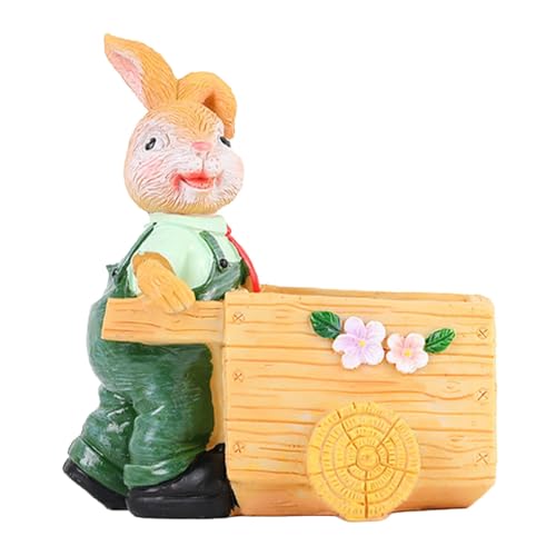 Nudorpn Cartoon Bunny Planter Flower Topf, Osterhasen-Dekoration, Cartoon, Hasen-Stil, handgefertigt, für Schlafzimmer von Nudorpn
