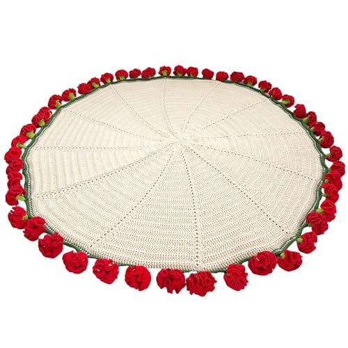 Nudorpn Decke, Blumenstrauß, Häkchen, Dekoration, weich, exquisit, für Familiensofa, mit Charme, Boho-Stil, für Wohnzimmer und Schlafzimmer von Nudorpn