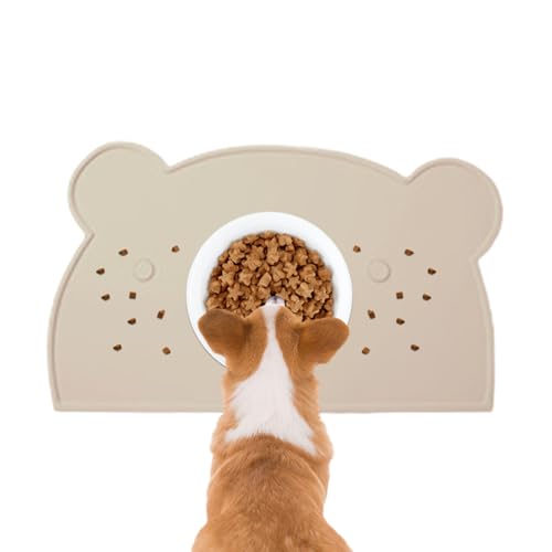 Nudorpn Futtermatte für Hunde, Hundematte für Futter und Wasser - Erhöhte Kanten Cat Feeder Pad | Rutschfestes waschbares Silikontaft-Tablett in Bärenform Nudorpn Futtermatte für Hunde, Hundematte für Futter und Wasser - Erhöhte Kanten Cat Feeder Pad | Rutschfestes waschbares Silikontaft-Tablett in Bärenform von Nudorpn