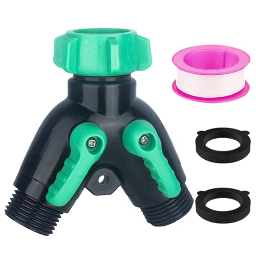 Nudorpn Gartenschlauchverteiler - Robuster Zweiwege Schlauch Adapter - Hochdruck Wassermanagement Für Bewässerungssysteme Gewächshaus Garten Rasen von Nudorpn