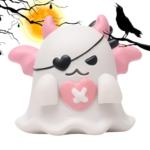 Nudorpn Geisterfigur, dekorative Halloween-Statue | Skulptur aus Kunstharz für Nachttisch, Bibliothek, Schaufenster, Schlafzimmer, Wohnzimmer von Nudorpn