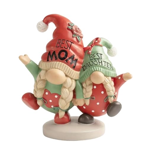 Nudorpn Gnome Dekorationen für den Hof, GNOME Statue, Figuren im Freien Zwerge aus Kunstharz, 12,5 cm, Muttertagsdekorationszubehör für Rasen, Balkon, von Nudorpn