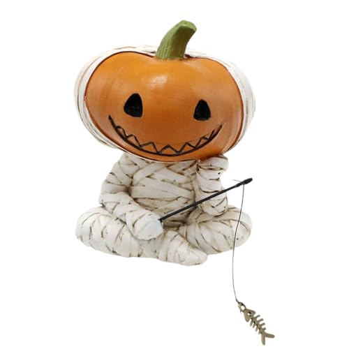 Nudorpn Halloween Deko Figuren | Kürbiskopf Mumien-Design | Gruselige Dekoration für Haus Büro Garten Party Halloween von Nudorpn