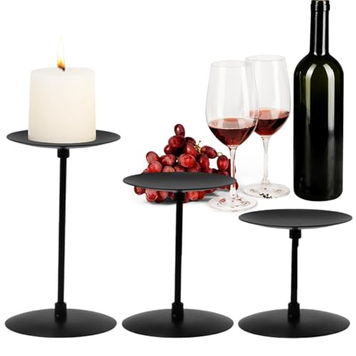 Nudorpn Kerzenständer Stumpenkerzen Schwarz – für Tische 3er Set | Vintage Deko Kerzenhalter für Tische oder Kamine Nudorpn Kerzenständer Stumpenkerzen Schwarz – für Tische 3er Set | Vintage Deko Kerzenhalter für Tische oder Kamine von Nudorpn
