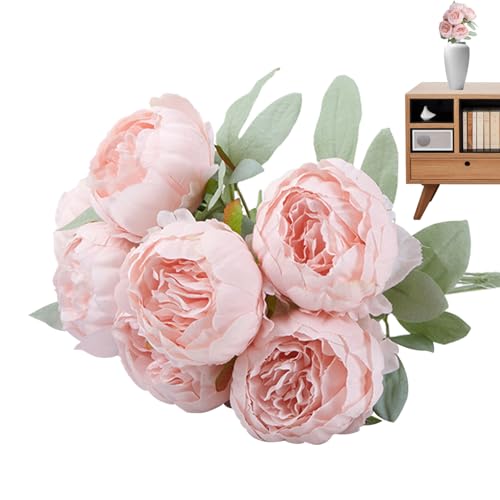 Nudorpn Künstliche Pfingstrosenblumen, künstliche Pfingstrosenarrangement – 7 Köpfe Blumenarrangements Deko | Tischdekoration, Hochzeitsdekoration, Bauernhofdekoration für Zuhause von Nudorpn