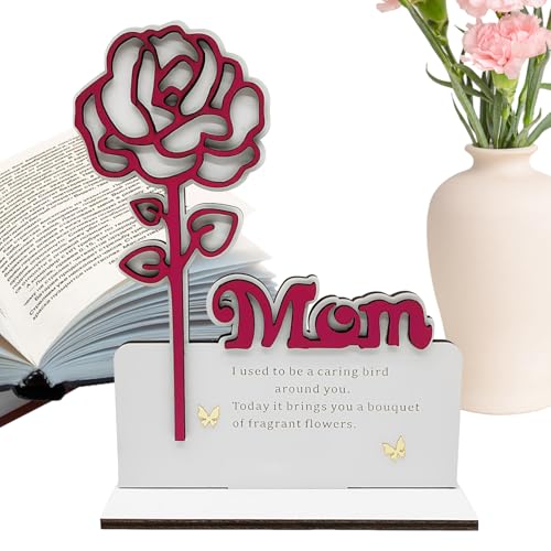 Nudorpn Muttertagsdekorationen | Holzornament – Tischdekoration Blumenarrangement Rosen für Wohnzimmer Schlafzimmer Hochzeit Haus von Nudorpn