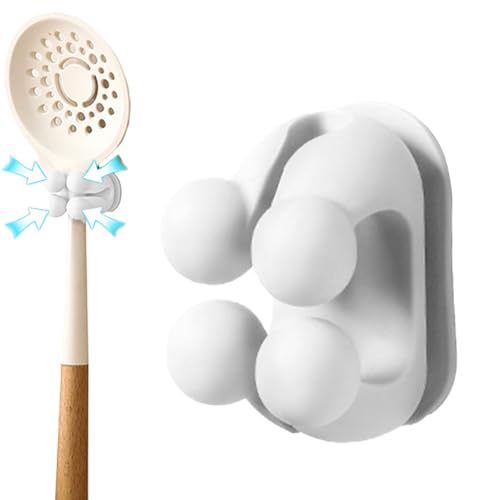 Nudorpn Reis Löffelhalter, Reis Paddelhalter, Wandreislöffel, der selbstklebende Utensilienhalter widersteht Ölflecken für Küchenwerkzeuge, Bratspatel, Kleber von Nudorpn