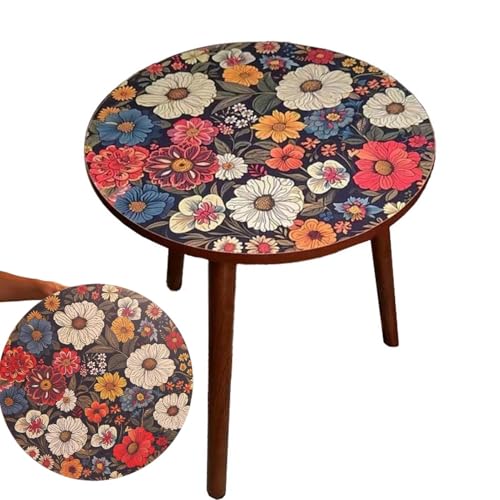 Nudorpn Runder Couchtisch, Couchtisch, kleiner runder Couchtisch aus Holz – kleiner Beistelltisch, Nachttisch, Ecktisch für Garten, Flur, Balkon von Nudorpn
