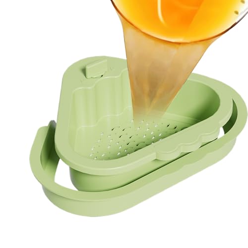 Nudorpn Siebkorb für Küchenspüle – Abtropfsieb für Lebensmittelabfälle, Aufbewahrung für Zubehör, doppellagig, zum Waschen von , Obst, Reinigung zu Hause von Nudorpn