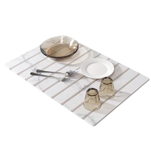 Nudorpn Teppich aus Kieselgur, faltbar, schnell trocknend, 40 x 30 cm, rutschfest, schnelltrocknend, für Spüle, Waschküche, Badezimmer Nudorpn Teppich aus Kieselgur, faltbar, schnell trocknend, 40 x 30 cm, rutschfest, schnelltrocknend, für Spüle, Waschküche, Badezimmer von Nudorpn
