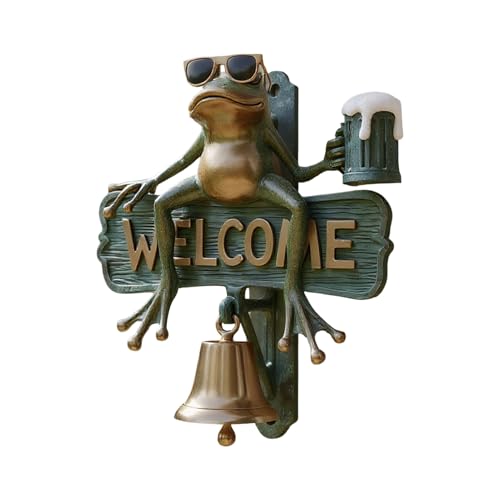 Nudorpn Türklingel für Haus | Tür-Dekoration Frosch | Ornament aus Kunstharz für den Außenbereich für Büro Terrasse | Garten Wand Weg Shop Wohnheim Café Terrasse Restaurant Nudorpn Türklingel für Haus | Tür-Dekoration Frosch | Ornament aus Kunstharz für den Außenbereich für Büro Terrasse | Garten Wand Weg Shop Wohnheim Café Terrasse Restaurant von Nudorpn
