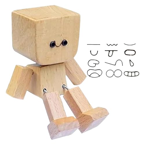 Nudorpn Wackelnder Holzmann, Handgefertigte Schüttelmann Figur 8x4cm mit 12 Gesichtsausdrücken, Lustige Wackelfigur fürs Auto Armaturenbrett oder Büro Deko, Kleine Holzpuppe zum Verschenken Nudorpn Wackelnder Holzmann, Handgefertigte Schüttelmann Figur 8x4cm mit 12 Gesichtsausdrücken, Lustige Wackelfigur fürs Auto Armaturenbrett oder Büro Deko, Kleine Holzpuppe zum Verschenken von Nudorpn