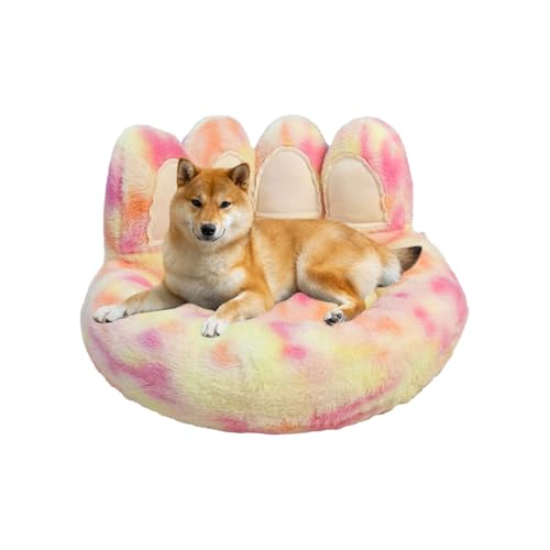 Nudorpn Waschbares Hundebett Mit Abnehmbarem Bezug,Beruhigendes Weiches Katzenbett Mit Rutschfester Unterseite | Beruhigendes Schlaf- und Wärmenest für Wohnung Balkon Garten Transportbox von Nudorpn