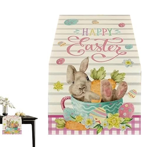 Tischläufer-Osterthema, Tischläufer, Tischläufer, niedlicher Leinenstoff, Partyzubehör, 72 x 13 Zoll für die Tischläufer-Osterthema, Tischläufer, Tischläufer, niedlicher Leinenstoff, Partyzubehör, 72 x 13 Zoll für die von Nudorpn
