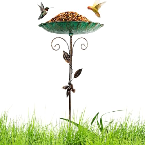 Vogeltränke Vogelbad – Groß 77cm Metall Vogeltränke Stehend, frostbeständig Wasserschale für Wildvögel, für Garten Deko und Balkon von Nudorpn