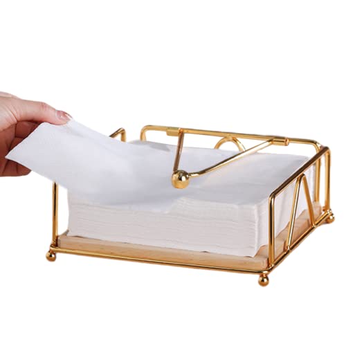 Flat Serviettenhalter Metall -Serviettenspender mit gewichteter Spannungsarm und hölzerne Basis rustikaler Organizer Ständer für Tischküche KTV Bar Gold Metallhalter Flat Serviettenhalter Metall -Serviettenspender mit gewichteter Spannungsarm und hölzerne Basis rustikaler Organizer Ständer für Tischküche KTV Bar Gold Metallhalter von Nuelreva