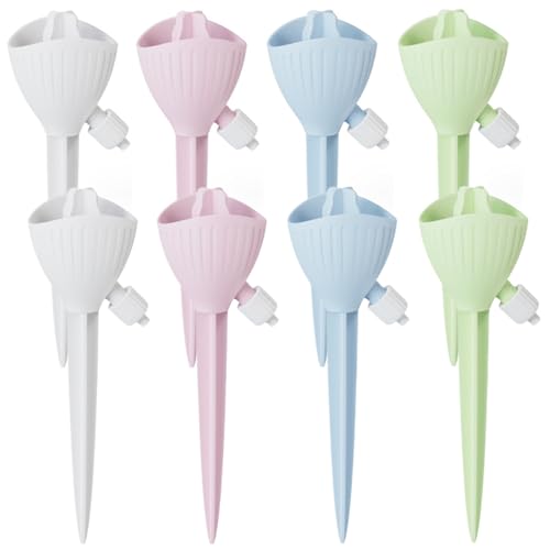 Nuelreva Selbstwässerungspikes 8pcs Selbstbewässerungsplanter Einsetzen Sie automatische Pflanzen im Freien, Wasserer mit einstellbarem Vavle -System für Pflanzen Wasser Tropfbewässerung System für von Nuelreva