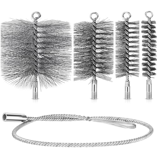 Nuenen 5 Stück Kamin Reinigungsset Bürsten 30mm 50mm 80mm 150mm Flexible Ofenrohrbürste + 1m Biegbare Schubstange Kaminbesen Schornsteinbesen Kaminbürste aus Stahldraht für Ofenrohr Reinigung Nuenen 5 Stück Kamin Reinigungsset Bürsten 30mm 50mm 80mm 150mm Flexible Ofenrohrbürste + 1m Biegbare Schubstange Kaminbesen Schornsteinbesen Kaminbürste aus Stahldraht für Ofenrohr Reinigung von Nuenen