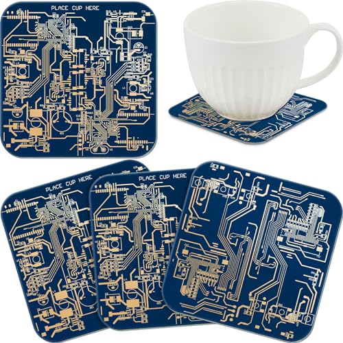 Nuenen Leiterplatten-Untersetzer für Getränke, Leiterplatten-Untersetzer, Eintauchen, Goldplatine, PCB-Design, Ingenieur, Geschenk für Party, Bar, Büro, Geek, Nerd, Ingenieur, Vatertag, Vater, von Nuenen