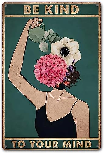 Aluminium-Blechschild mit Aufschrift "Be Kind to Your Mind Girl For Witchy Home, Earthy Room", Büro, Wandkunst, Dekorationen, Eisen, Gemälde für Zuhause, Zimmertür, Zubehör, Poster Aluminium-Blechschild mit Aufschrift "Be Kind to Your Mind Girl For Witchy Home, Earthy Room", Büro, Wandkunst, Dekorationen, Eisen, Gemälde für Zuhause, Zimmertür, Zubehör, Poster von Nufar